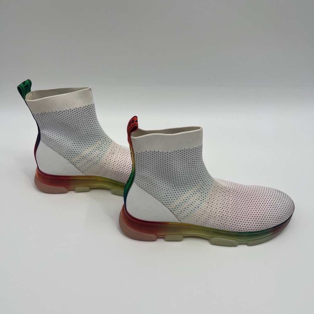 Michael Kors Fabric High Top Pride Rainbow Sole Sneakers, Women's Size 8.5